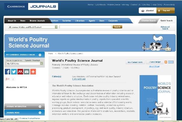 World's Poultry Science Journal